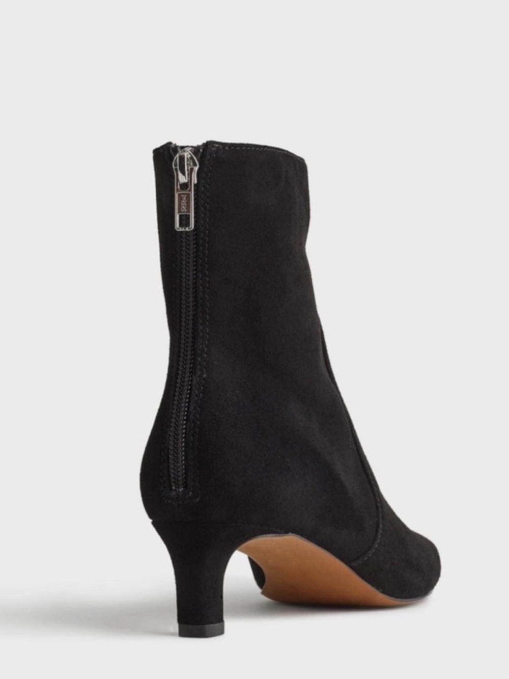 Madewell The Dimes Black Suede Kitten Heel Ankle Boots Booties - Picture 9 of 10